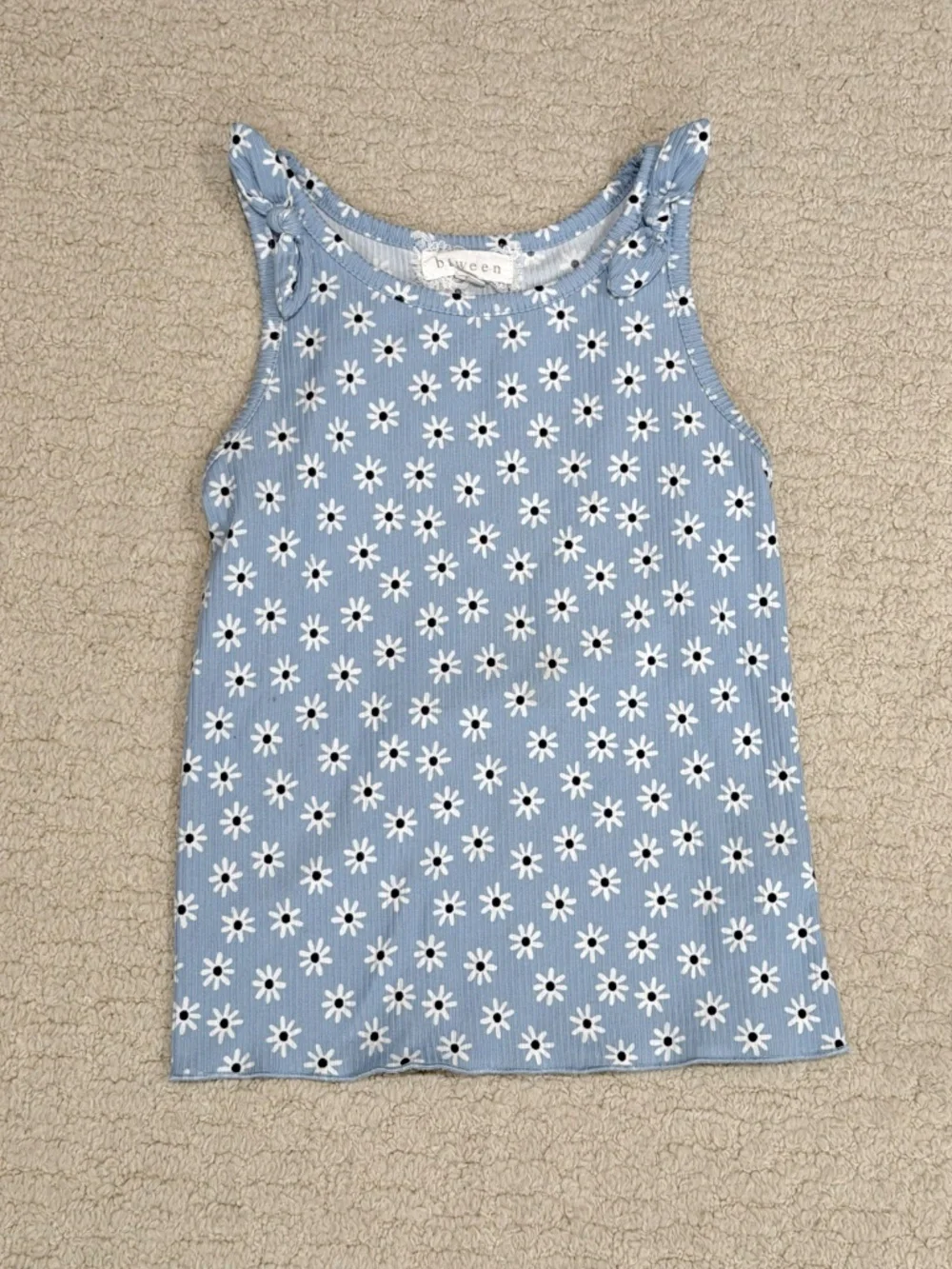 Kids Btween Floral Ribbed Tank & Bell Bottoms Size 7